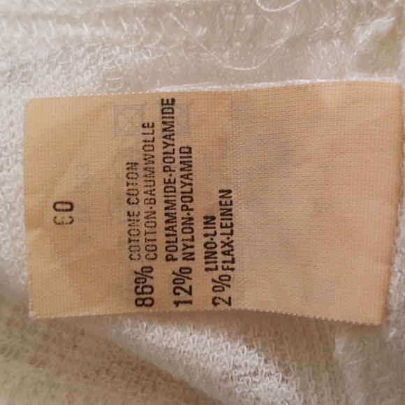 PENNYBLACK Cotton Linen Blend Knit Long Sleeve Top, Ivory, Made in Italy Size 8 - Picture 6 of 10